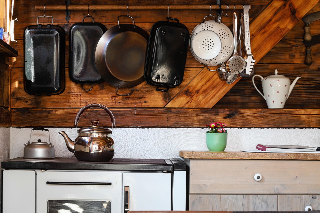 Kitchen, pans, stove in Lakewood, CA